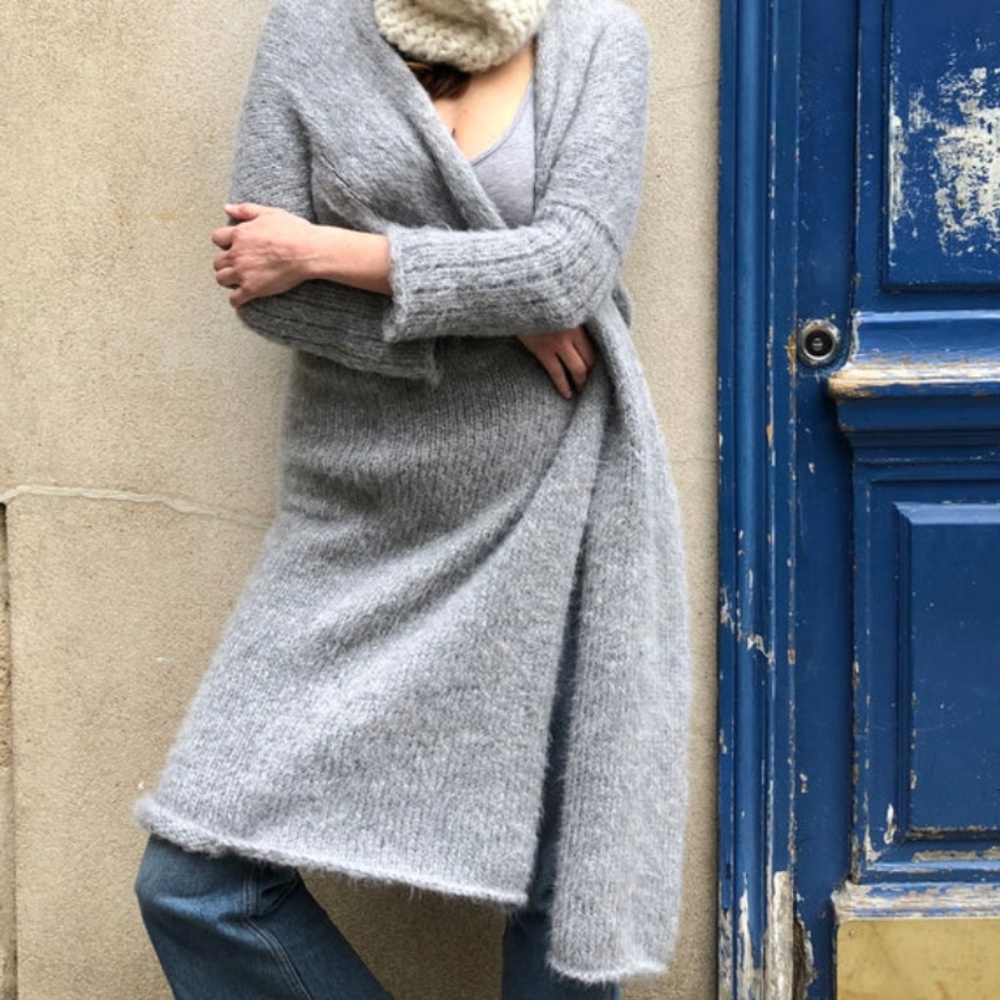 NEW - OOAK Wool & Silk Draped Cardigan